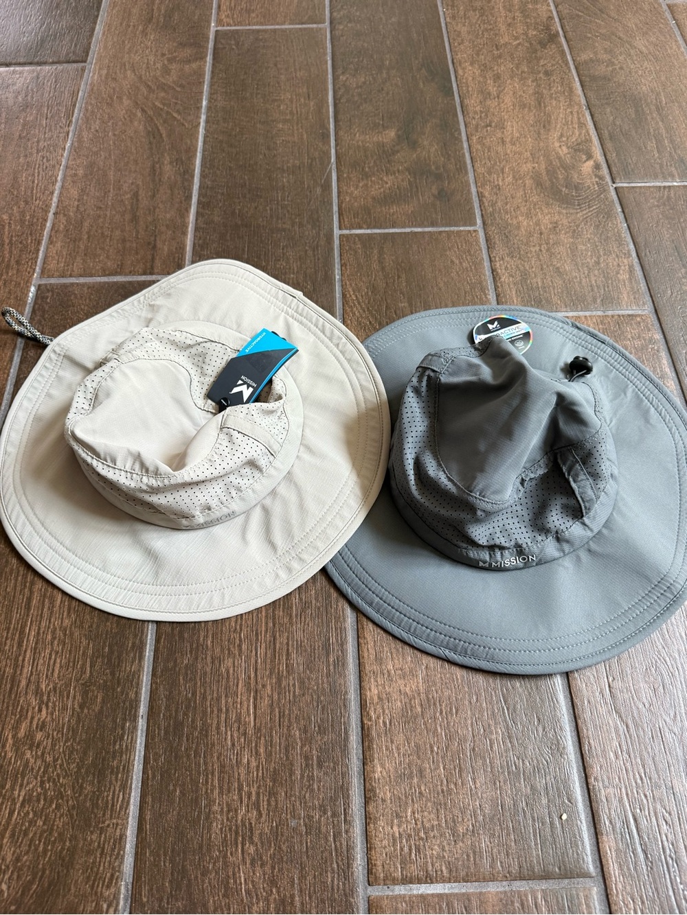 Unisex Mission Cooling Bucket Hats - Gray and Beige